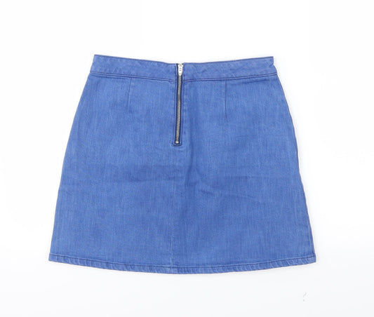 ASOS Womens Blue Denim A-Line Skirt Size 10