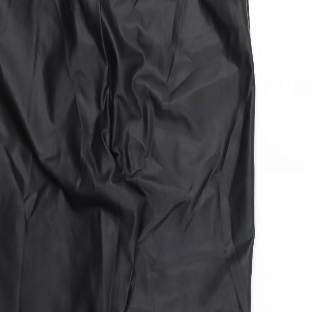 Boohoo Womens Black Carrot Leggings Size 8 L26 in - Leather Effect