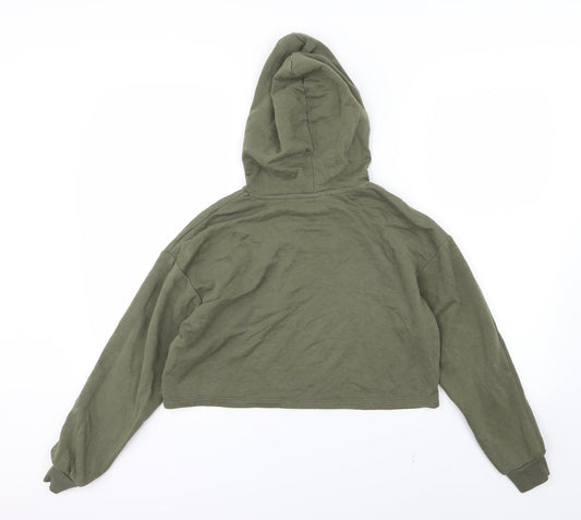 Divided by H&M Womens Green Jersey Pullover Hoodie Size S - Cropped