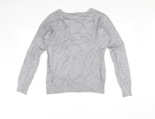 Vila Milano Womens Grey Pullover Jumper Size L