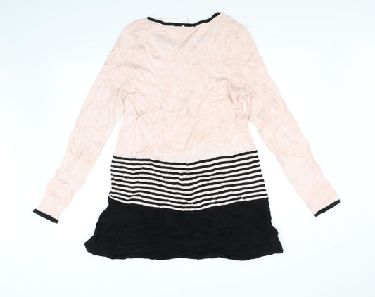 Bonmarche Womens Pink Striped A-Line Size S