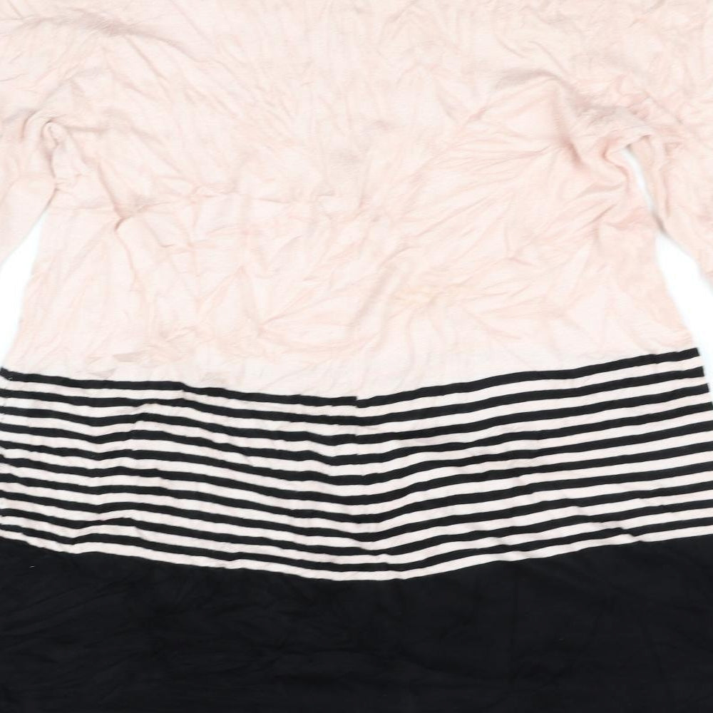 Bonmarche Womens Pink Striped A-Line Size S