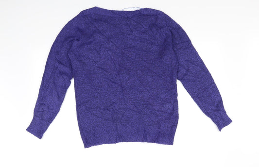 BM Womens Purple Pullover Jumper Size S