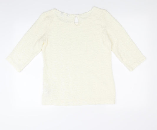 Limited Edition Womens White Basic Blouse Size 12