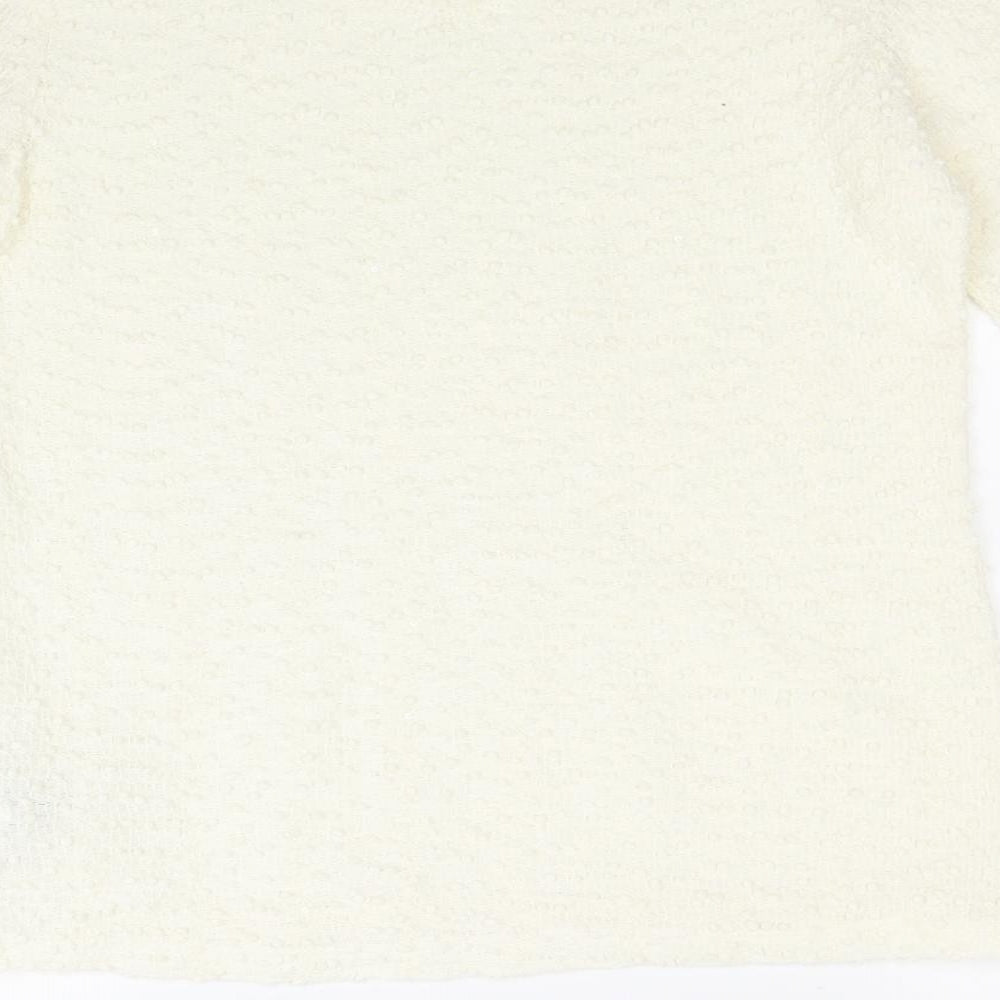 Brand and care label for Limited Edition women’s white basic blouse, size UK 12