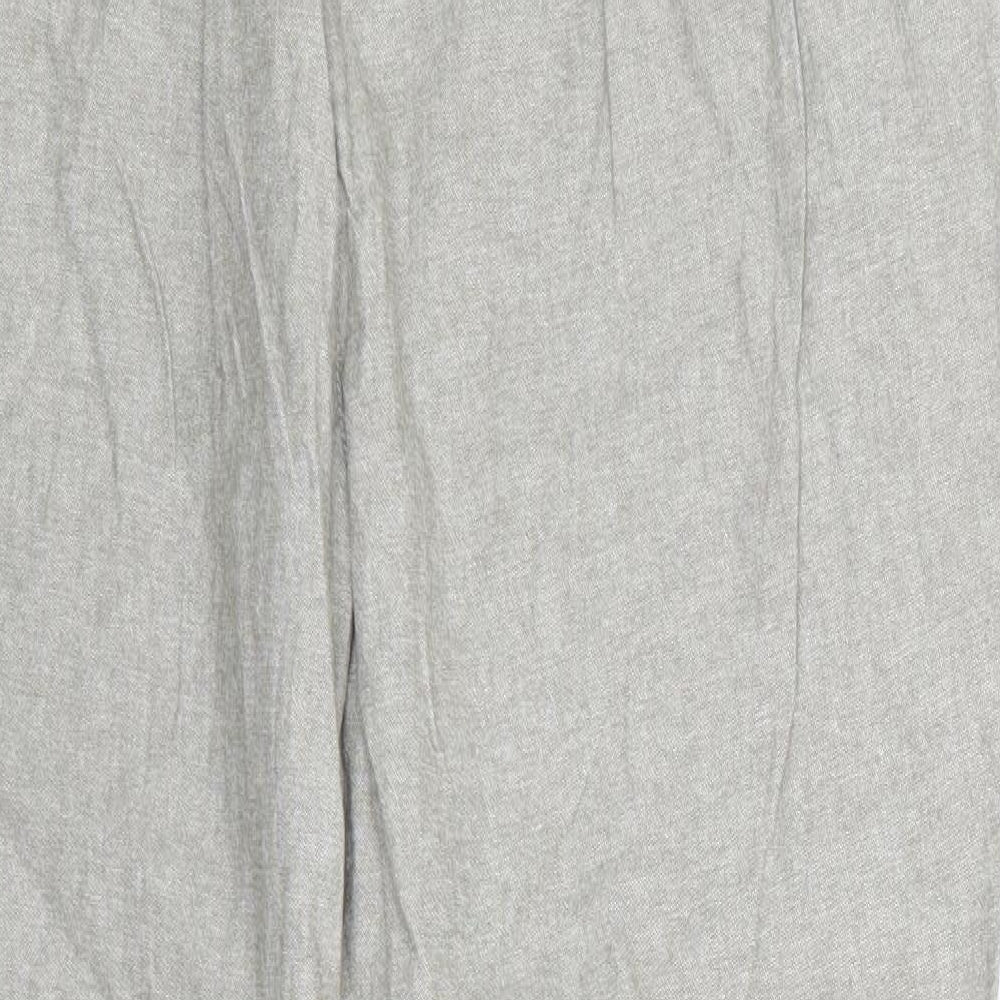 Brand and care label for isle women’s grey trousers, size UK 16, 24-inch leg