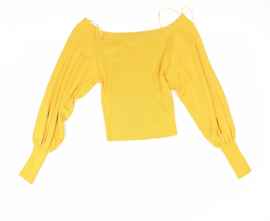 Topshop Womens Orange Corduroy Pullover Jumper Size 8