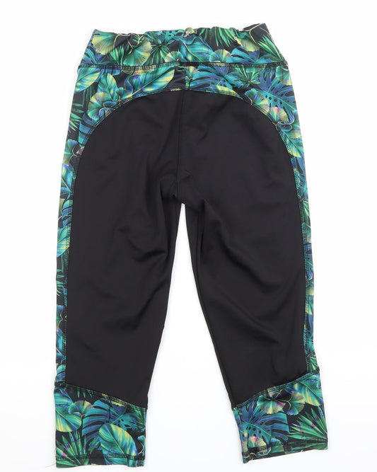 Active Womens Black Floral Athletic Shorts Size 10