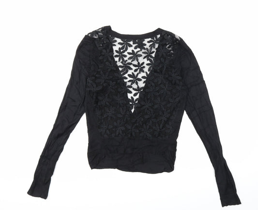 izabel Womens Black Knit Cardigan Jumper Size 8