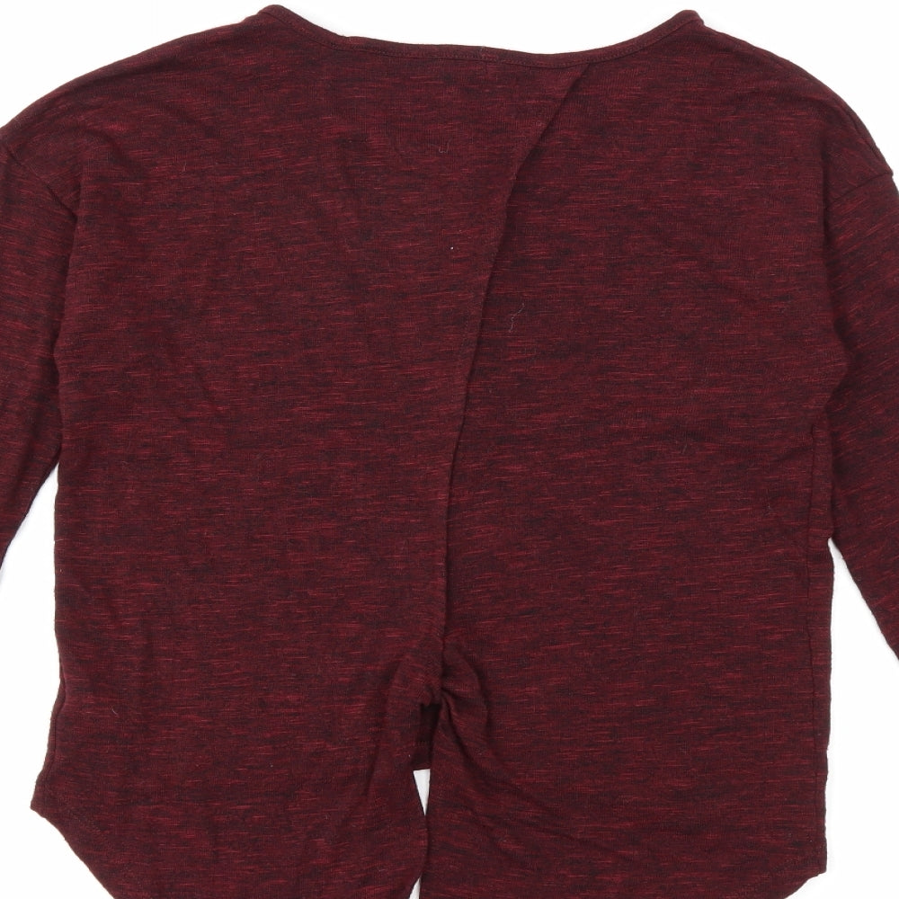 Brand and care label for Kylie girls’ red knit jumper, size 13, years