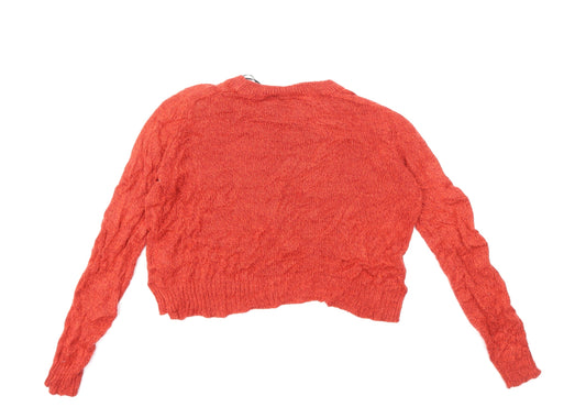 h&m Womens Red Knit Pullover Jumper Size S