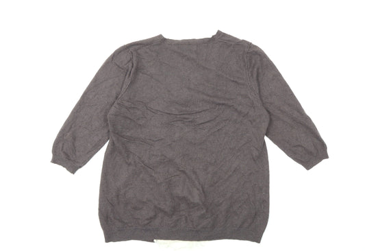 NEXT Womens Brown Knit Cardigan Jumper Size 18