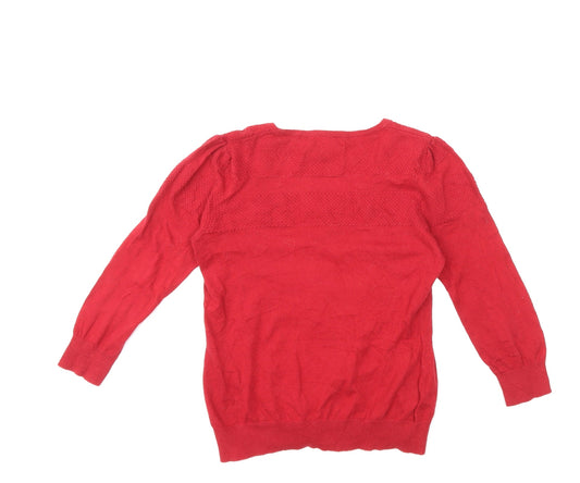 NEXT Womens Red Knit Cardigan Jumper Size 12