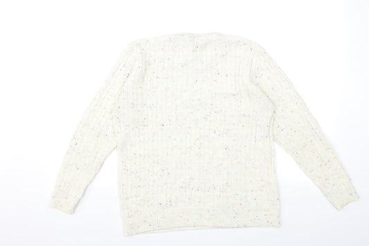 ME Womens Beige Knit Pullover Jumper Size L