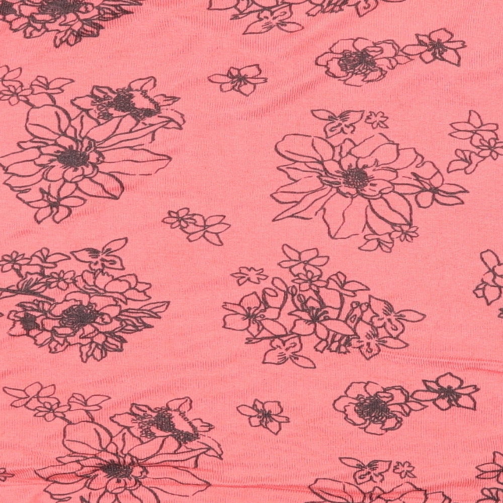 Brand and care label for Marks & Spencer women’s pink floral knit jumper, size L