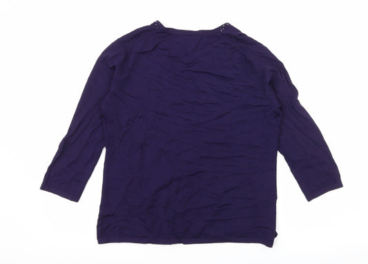 CC Womens Purple Knit Cardigan Jumper Size S