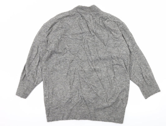 HM& Womens Grey Knit Cardigan Jumper Size S