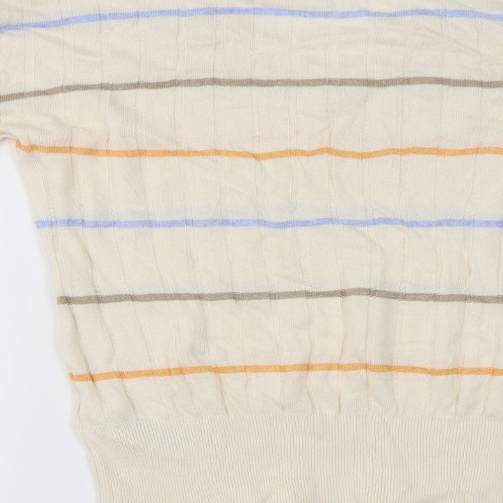 Marks and Spencer Womens Ivory Striped Pullover Jumper Size S