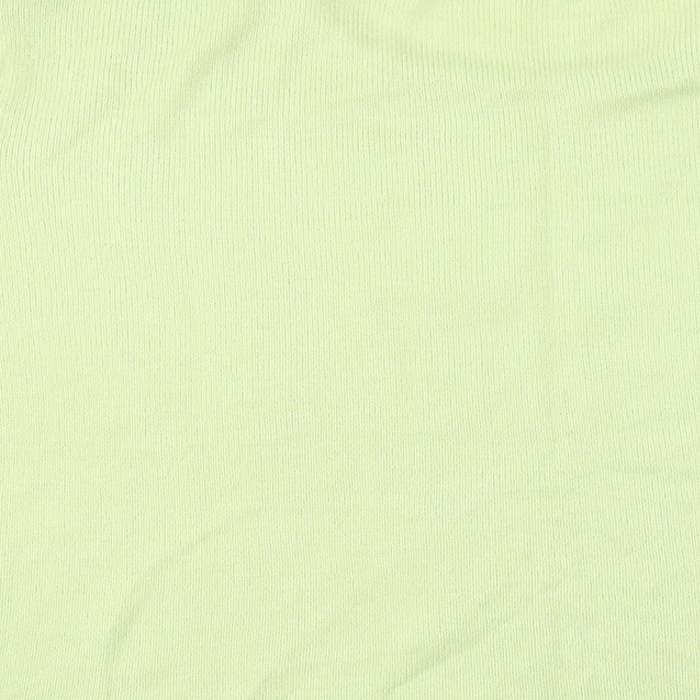 Brand and care label for Hamells women’s green jumper, size M