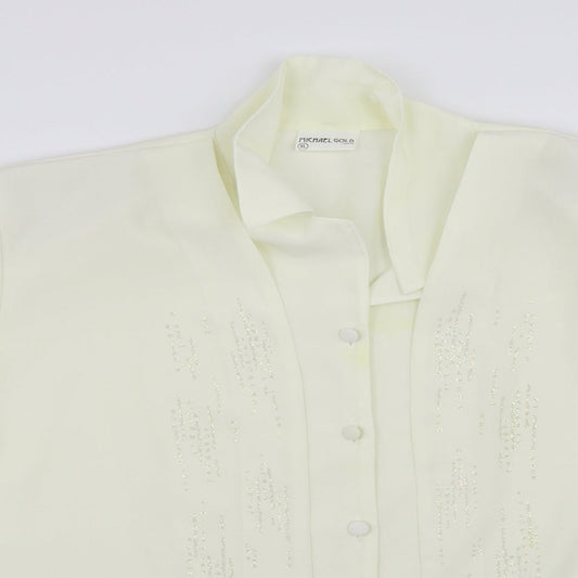 Michael Gold Womens White Tunic Blouse Size XL