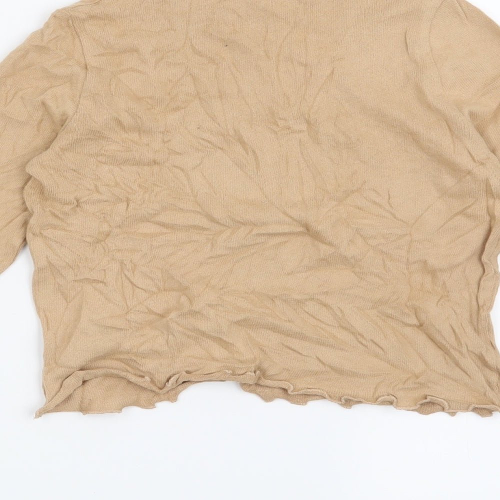 Brand and care label for Pull&Bear women’s beige jumper, size S
