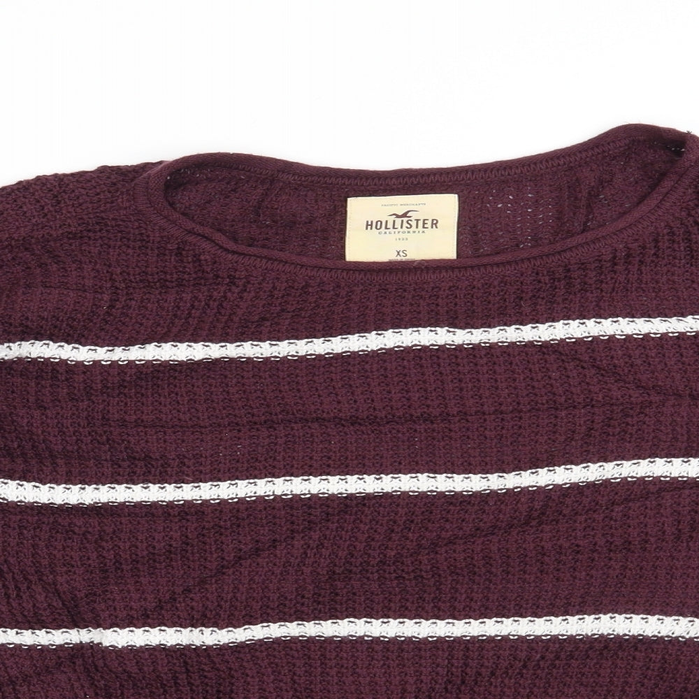 Hollister Womens Red Striped  Pullover Jumper Size XS