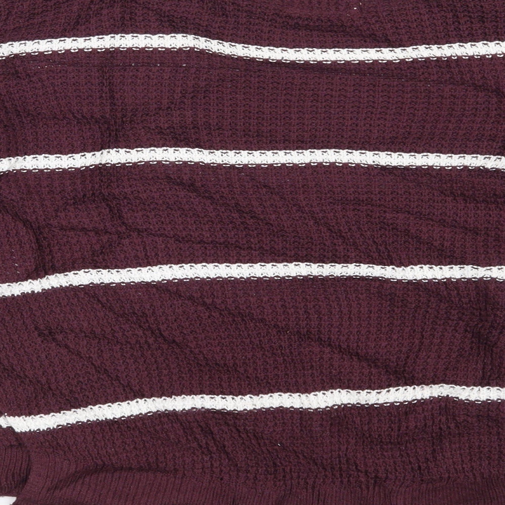 Hollister Womens Red Striped  Pullover Jumper Size XS
