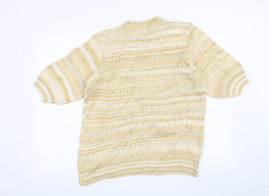 NEXT Womens Yellow Striped Pullover Jumper Size 14