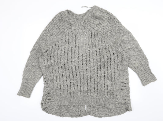 Papaya Womens Grey Cardigan Jumper Size M