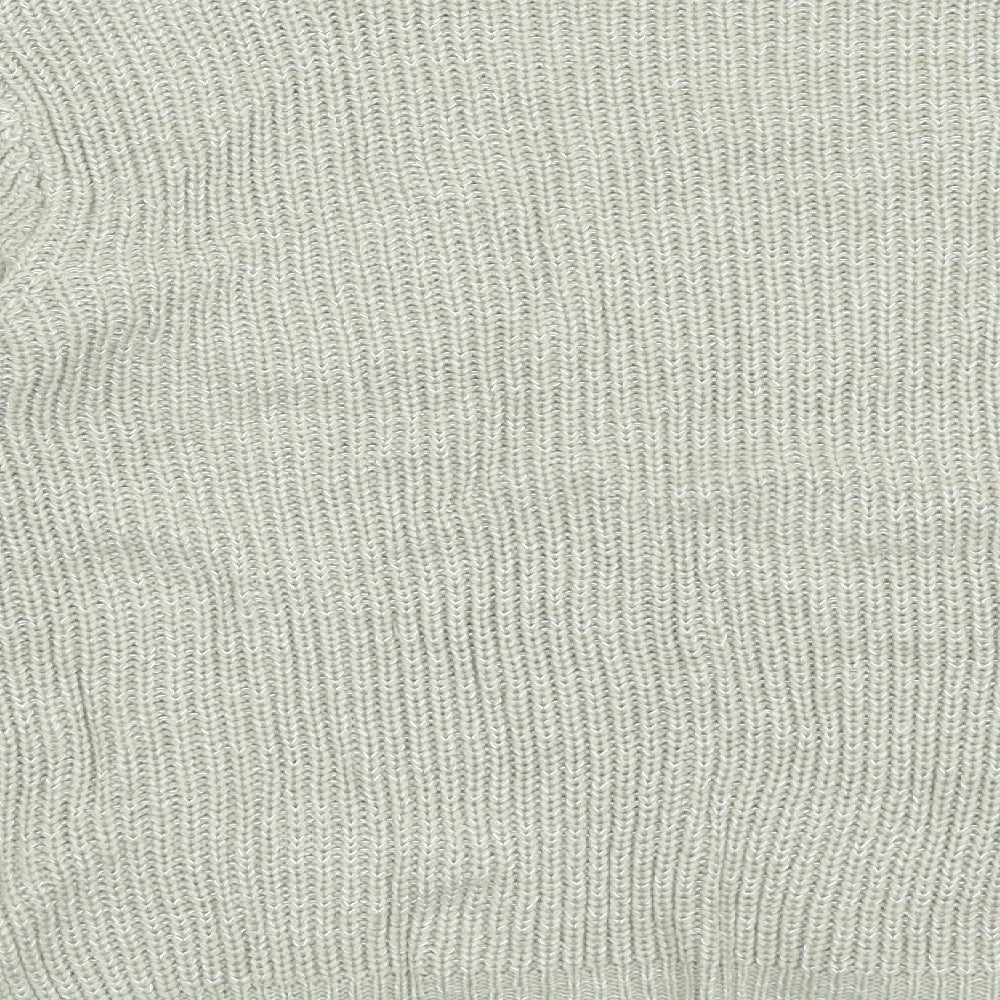 Brand and care label for Peacocks women’s green jumper, size S