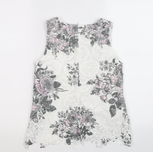 Select Womens Multicoloured Floral Basic Tank Size 6