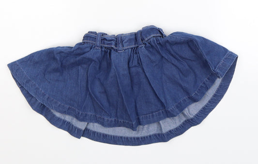 NEXT Girls Blue Denim Pleated Skirt Size 3-6 Months