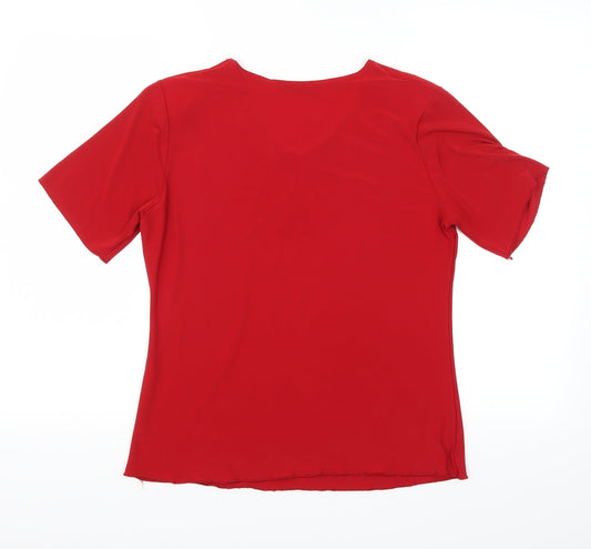 mega designs Womens Red Basic Blouse Size S