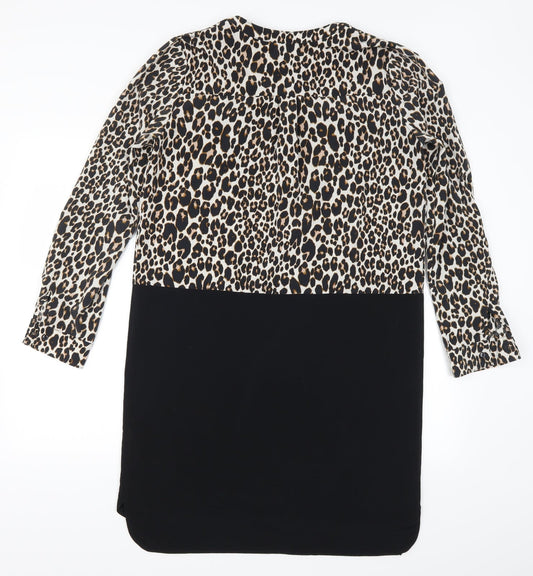 NEXT Womens Black Animal Print Mini Size 12