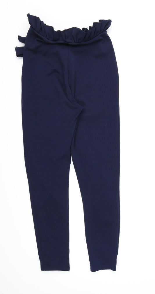 PRETTYLITTLETHING Womens Blue Rayon Bloomer Trousers Size 6 L26 in