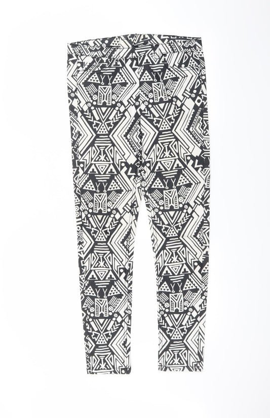 H&M Womens Black Trousers Size 10 L28 in - Belt hoops