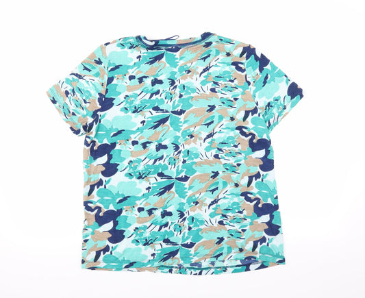 Anna rose Womens Green Camouflage Basic T-Shirt Size L