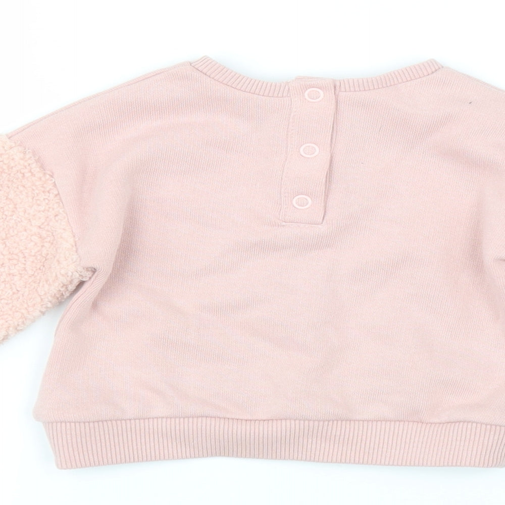 Brand and care label for George Baby Pink jumper, size 0-3, Months