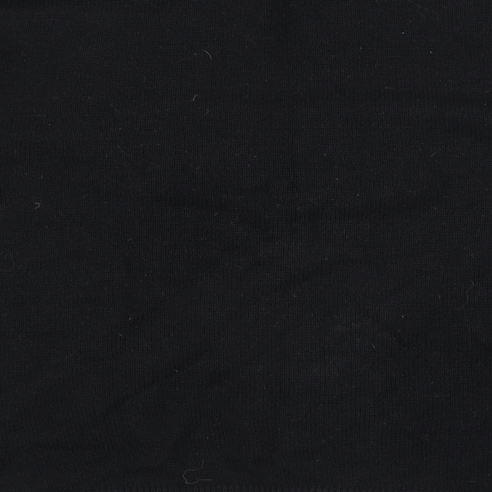 Brand and care label for Papaya women’s black knit jumper, size M