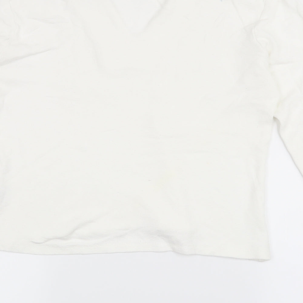 Brand and care label for Wallis women’s white jumper, size UK 14
