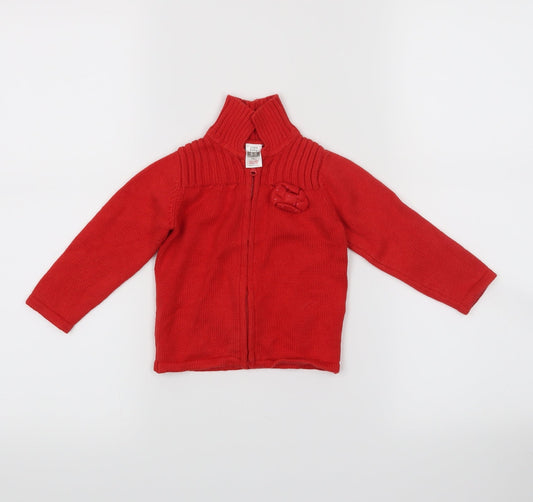 Additional front view of Zara Red jumper, size 6-9, Months