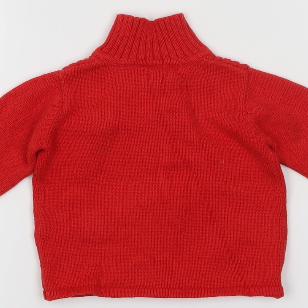 Brand and care label for Zara Red jumper, size 6-9, Months