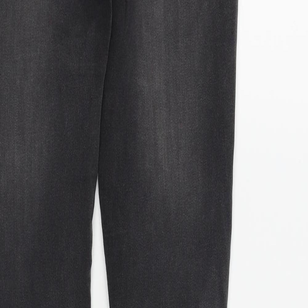 Brand and care label for Dorothy Perkins women’s black skinny jeans, size UK 8, 30-inch leg