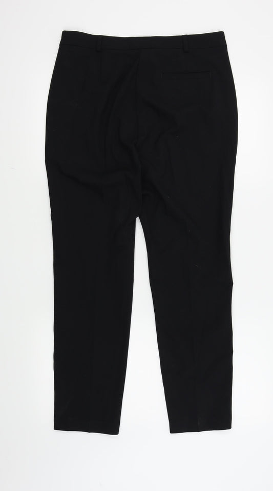 M&S Womens Black Trousers Size 12 L27 in