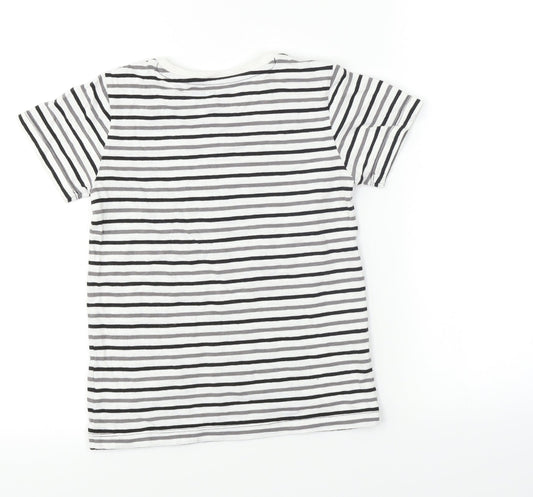 NEXT Boys White Striped Basic T-Shirt Size 5-6 Years - Stripey