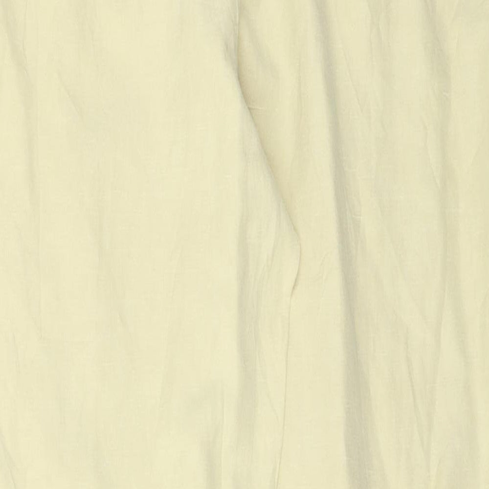 Brand and care label for Mara Monza women’s beige trousers, size UK 40, 26-inch leg
