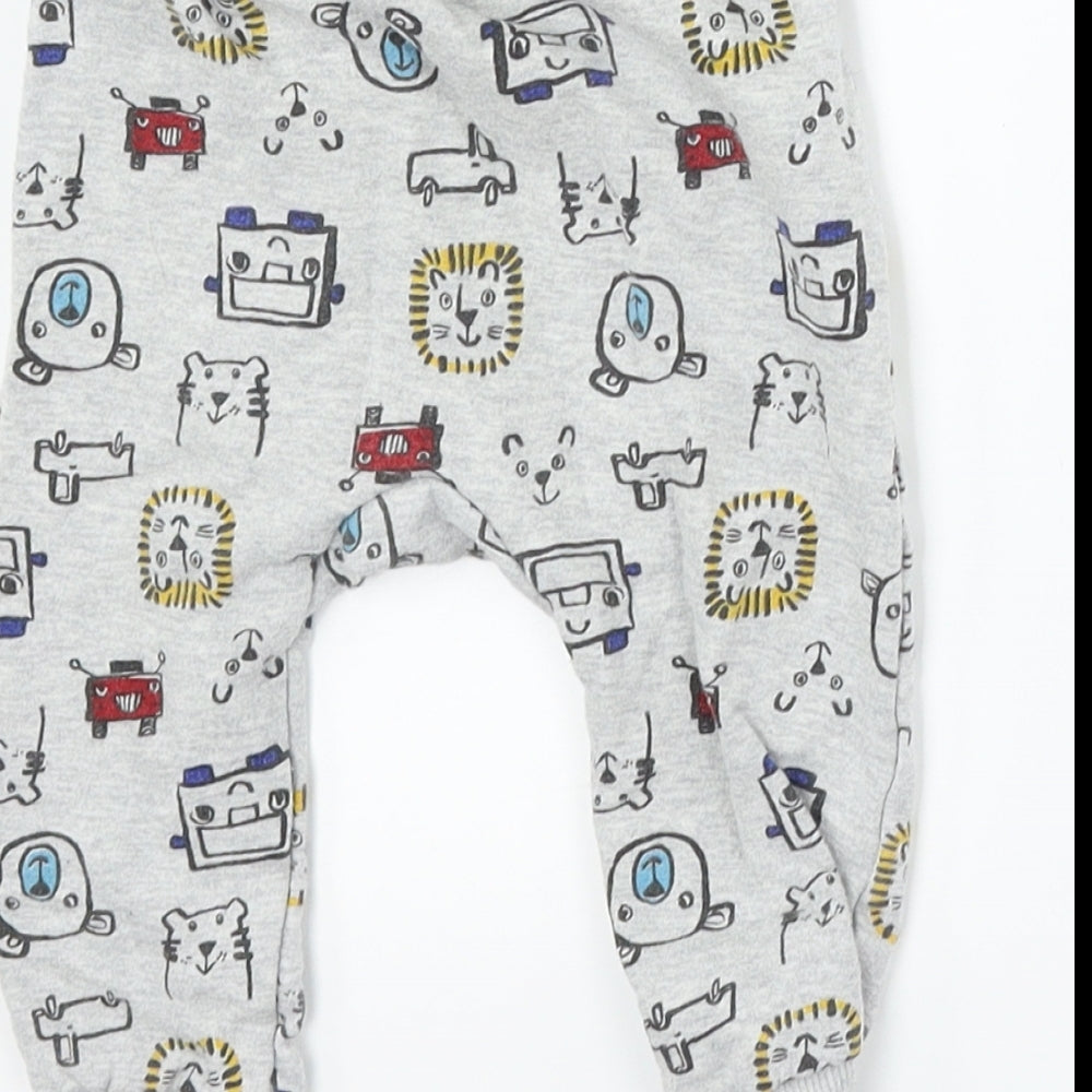 Nutmeg Boys Grey Jogger Trousers Size 6-9 Months - animals
