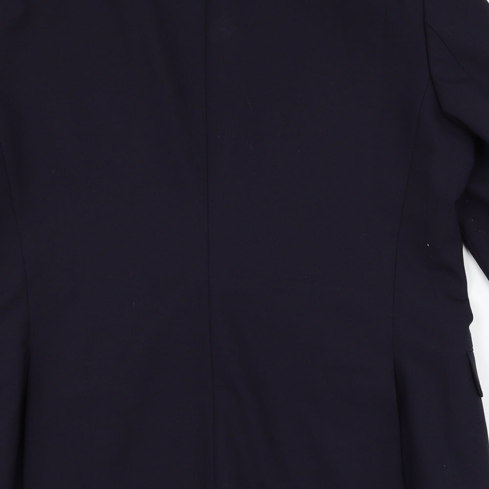 Brand and care label for Preworn men’s blue jacket suit jacket, size 40