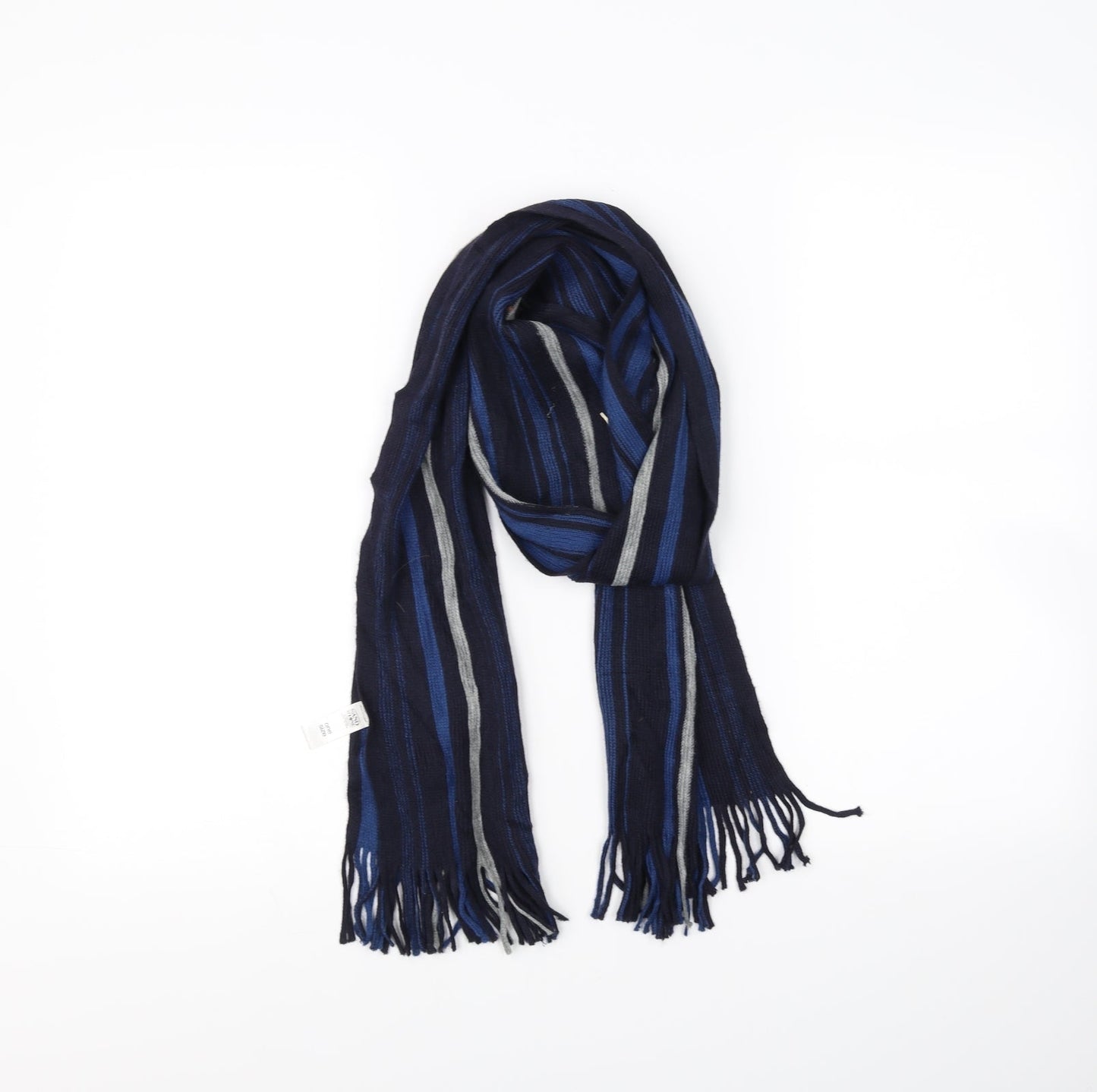 Sand stone Mens Blue Striped Scarf One Size