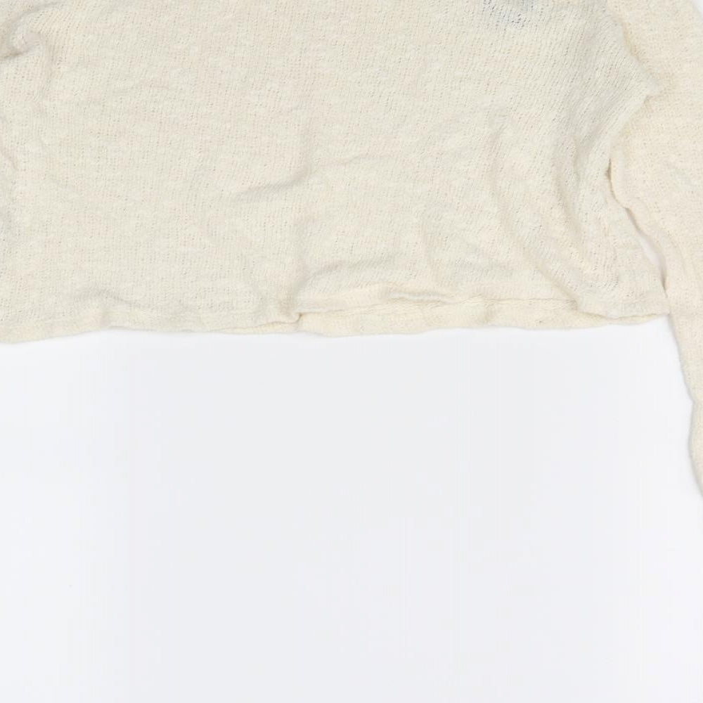 Brand and care label for Forever 21 women’s beige jumper, size S
